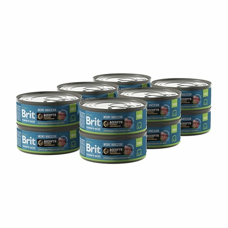 Brit Premium by Nature Mini Breeds полнорационный влажный корм для собак мелких пород, фарш из птицы с потрошками, в консервах - 100 г фото 4