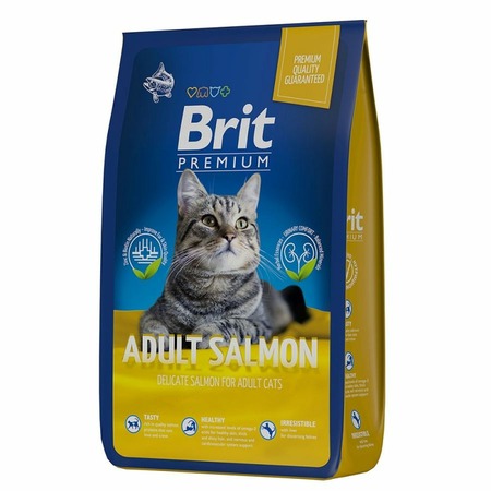 Brit Premium Cat Adult Salmon полнорационный сухой корм для кошек, с лососем фото 4