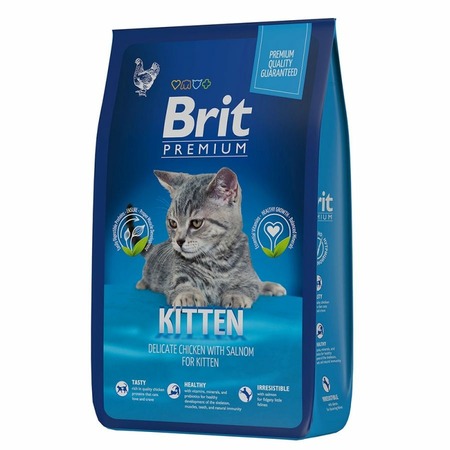 Brit Premium Cat Kitten полнорационный сухой корм для котят, с курицей - 2 кг фото 4