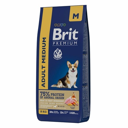 Brit Premium Dog Adult Medium полнорационный сухой корм для собак средних пород, с курицей фото 4