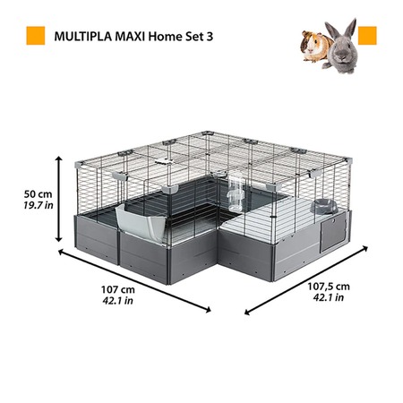Ferplast Multipla Maxi клетка для мелких домашних животных, модульная, черная - 142,5x72xh50 см фото 4