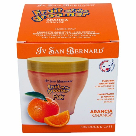 Iv San Bernard Fruit of the Grommer Orange Восстанавливающая маска для слабой выпадающей шерсти с силиконом 250 мл фото 4