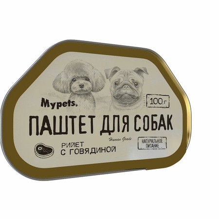 Mypets влажный корм для собак консервы-паштеты мясорастительные стерилизованные, с говядиной, в ламистерах - 100 г фото 4