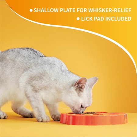 PetDreamHouse Paw 2 in 1 Mini Slow Feeder & Lick Pad Orange Easy Миска для медленного кормления 2 в 1, мини, оранжевая - 1 л фото 4