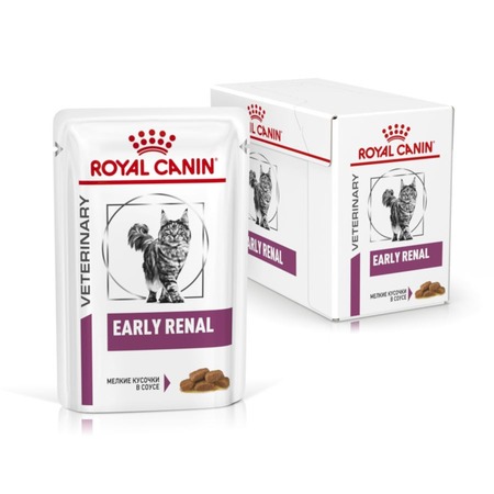 Royal Canin Early Renal полнорационный влажный корм для взрослых кошек, диетический, кусочки в соусе, в паучах - 85 г фото 4