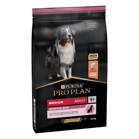Pro Plan OptiDerma сухой корм для собак средних пород с чувствительной кожей, с высоким содержанием лосося - 7 кг фото 4