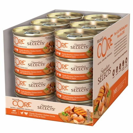 Wellness Core Signature Selects влажный корм для кошек с курицей и индейкой в виде кусочков в соусе в консервах - 79 г х 24 шт фото 4
