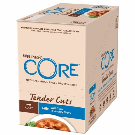 Wellness Сore Tender Cuts влажный корм для кошек с тунцом в соусе в паучах 85 г х 24 шт фото 4