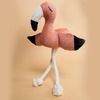 Mr.Kranch игрушка для собак мелких и средних пород, фламинго с канатом и пищалкой, персиковый - 24х13,5х6 см фото 5