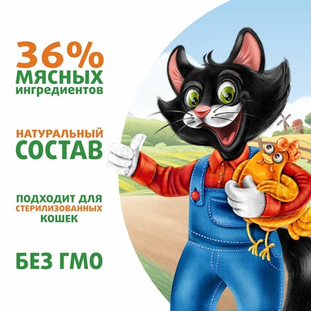 Ферма кота Фёдора влажный корм для кошек, с курицей, кусочки в желе, в паучах - 85 г фото 5