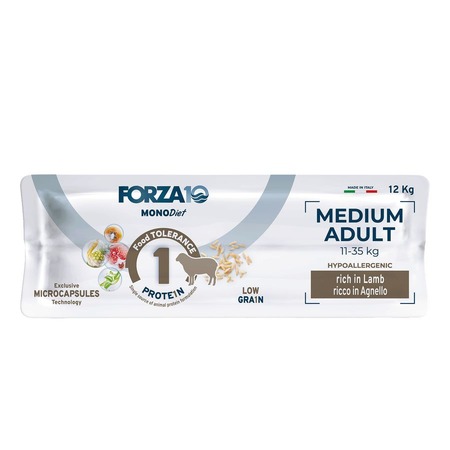 Forza10 Medium Diet сухой корм для взрослых собак средних пород, при аллергии, из ягненка с микрокапсулами - 12 кг фото 5