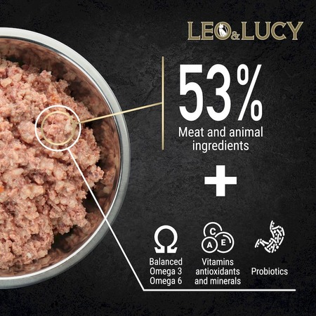 LEO&LUCY влажный холистик корм для взрослых и пожилых собак всех пород с ягненком и грушей, паштет, в консервах - 400 г х 24 шт фото 5