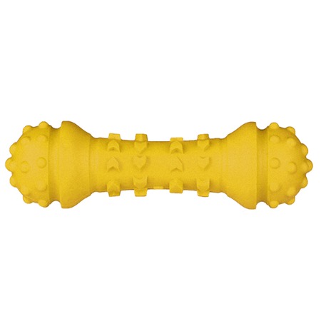 Mr.Kranch игрушка для собак, Гантель дентальная, желтая с ароматом сливок - 18 см фото 5