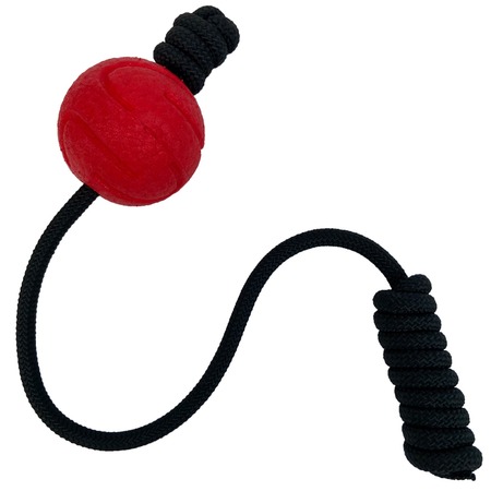 Mr.Kranch игрушка для собак, Мяч на шнуре, красная - 6 см фото 5
