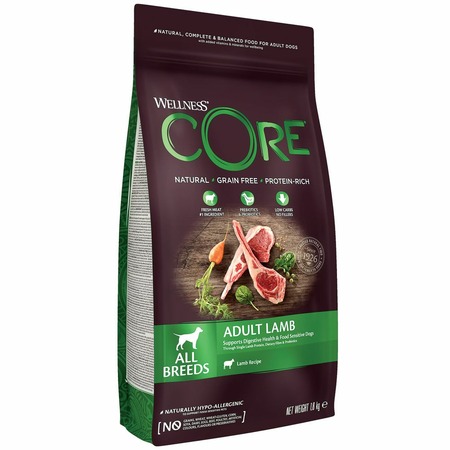 Wellness Core сухой корм для взрослых собак всех пород с ягненком и яблоком 1,8 кг фото 5