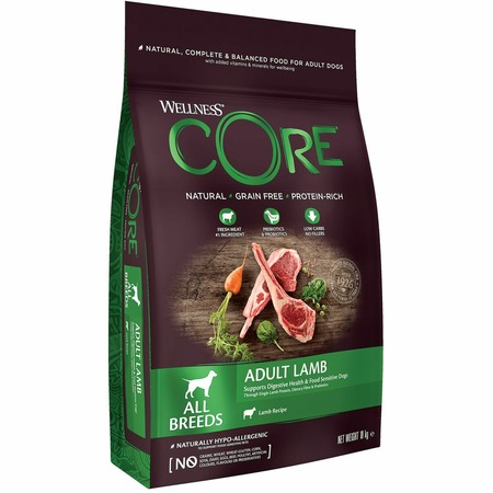 Wellness Core сухой корм для взрослых собак всех пород с ягненком и яблоком 10 кг фото 5