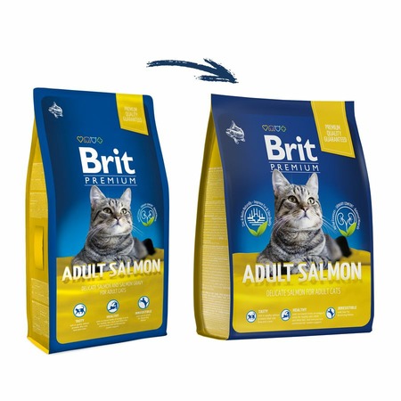 Brit Premium Cat Adult Salmon полнорационный сухой корм для кошек, с лососем фото 6