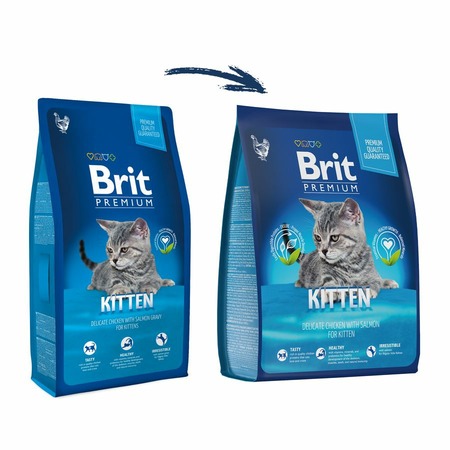 Brit Premium Cat Kitten сухой корм для котят с курицей и лососем - 8 кг фото 6