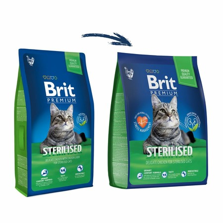 Brit Premium Cat Sterilized Chicken полнорационный сухой корм для стерилизованных кошек, с курицей фото 6