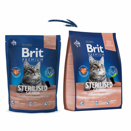 Brit Premium Cat Sterilized Salmon & Chicken полнорационный сухой корм для стерилизованных кошек, с лососем и курицей фото 6