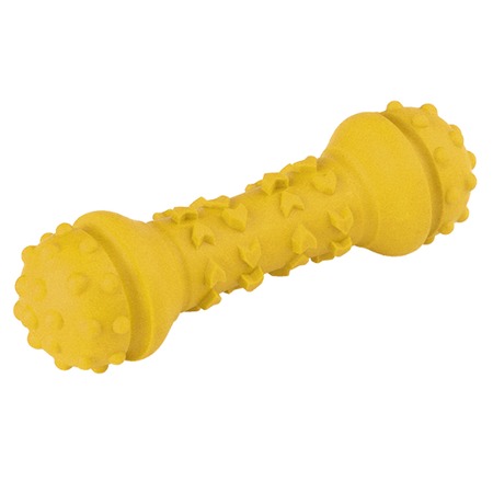 Mr.Kranch игрушка для собак, Гантель дентальная, желтая с ароматом сливок - 18 см фото 6