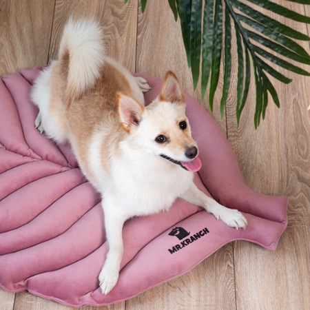 Mr.Kranch лежанка для собак, Листочек большая двусторонняя, размер 120х73х6см, розовая фото 6