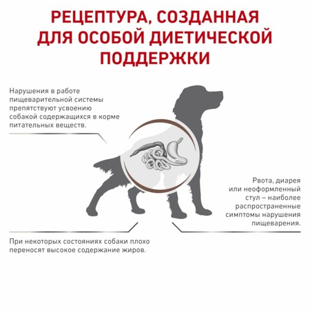 Royal Canin Gastrointestinal Low Fat полнорационный сухой корм для взрослых собак при нарушениях пищеварения и экзокринной недостаточности поджелудочной железы, диетический - 1,5 кг фото 6