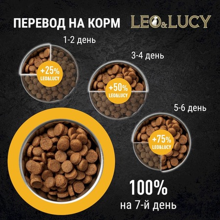 Leo&Lucy сухой полнорационный корм для пожилых собак крупных пород, с уткой, тыквой и биодобавками - 4,5 кг фото 7