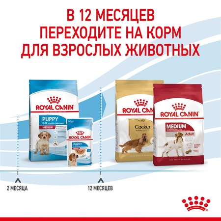 Royal Canin Medium Puppy полнорационный сухой корм для щенков средних пород до 12 месяцев фото 7