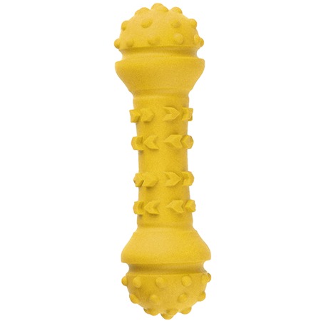 Mr.Kranch игрушка для собак, Гантель дентальная, желтая с ароматом сливок - 18 см фото 7