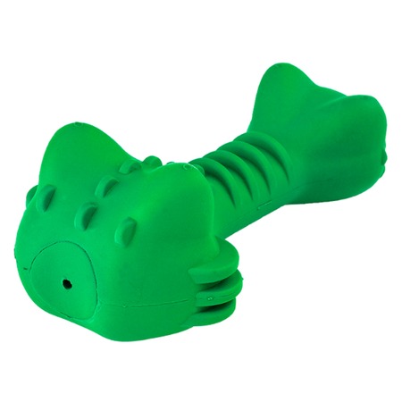 Mr.Kranch игрушка для собак, Крокодил с пищалкой зеленая с ароматом курицы - 18 см фото 7