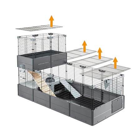 Ferplast Cage Multipla Double клетка для мелких домашних животных, модульная, черная - 107,5x72h96,5 см фото 8