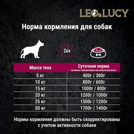 LEO&LUCY влажный холистик корм для взрослых и пожилых собак всех пород с индейкой и ягодами, паштет, в консервах - 400 г х 24 шт фото 8