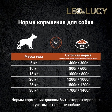 LEO&LUCY влажный холистик корм для взрослых собак всех пород с телятиной и яблоком, паштет, в консервах - 400 г х 24 шт фото 8