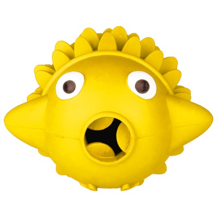 Mr.Kranch игрушка для собак, Рыба-ёрш, желтая, с ароматом сливок - 12 см фото 8