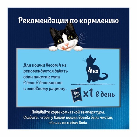Felix неполнорационный влажный корм для взрослых кошек, суп с сочными ломтиками утки, в паучах - 48 г х 36 шт фото 9