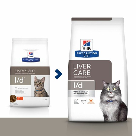 Hills Prescription Diet l/d Liver Care сухой диетический корм для кошек для поддержания здоровья печени с курицей - 1,5 кг фото 9