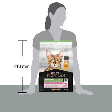 Pro Plan Sterilised сухой корм для стерилизованных кошек и кастрированных котов с чувствительным пищеварением, с высоким содержанием курицы - 3 кг фото 9