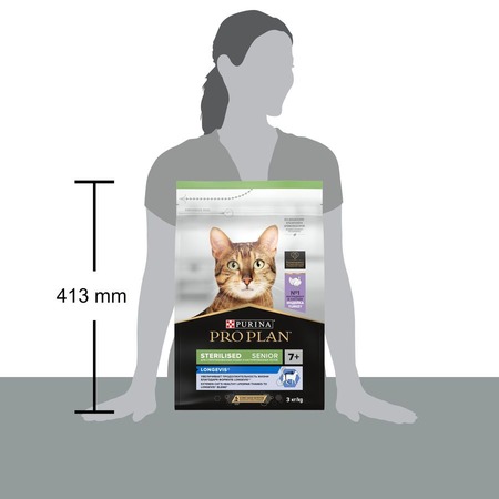 Pro Plan Sterilised сухой корм для пожилых стерилизованных кошек старше 7 лет, с высоким содержанием индейки - 3 кг фото 9