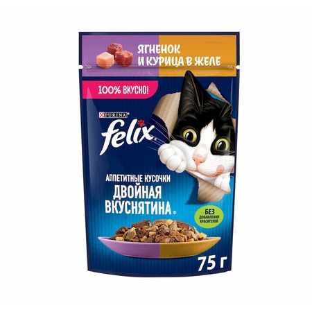 Felix Sensations полнорационный влажный корм для кошек, с уткой и шпинатом, кусочки в желе, в паучах - 75 г фото 10