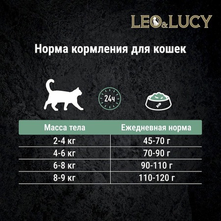 Leo&Lucy сухой полнорационный корм для стерилизованных и пожилых кошек, с индейкой, ягодами и биодобавками - 1,5 кг фото 10